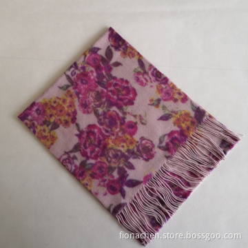 Cashmere Flower Print Scarf for Women in Winter